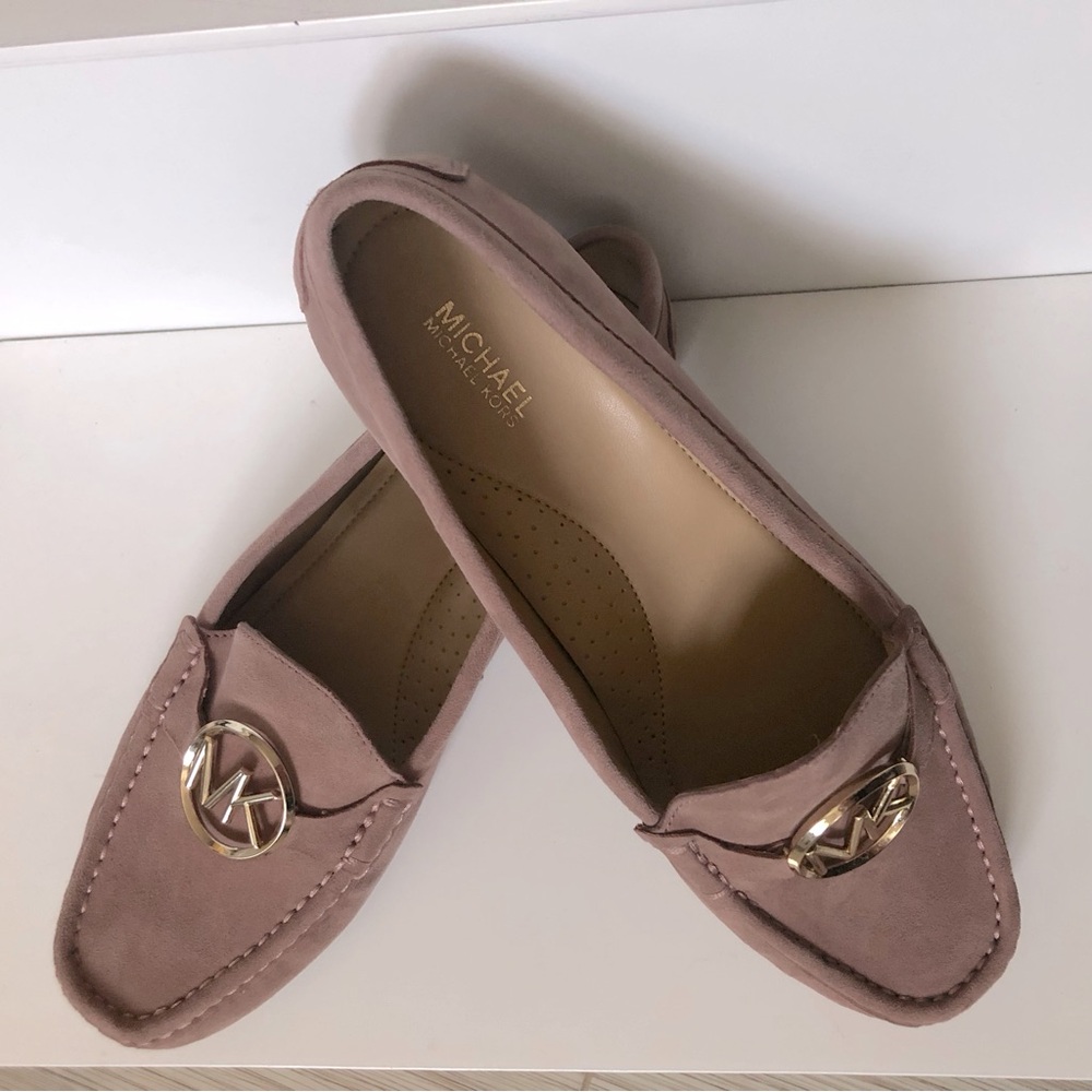 Michael Kors women’s dusty rose suede loafers.
